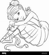 Nice Ballerina Cartoon Girl Coloring Page Riscos Para sketch template