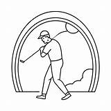 Golfer coloring pages For Book  Premium AI Generated Vector sketch template