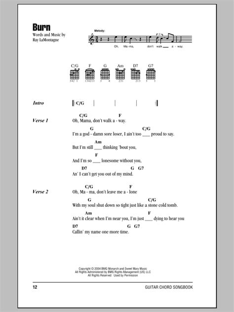 Burn by Ray LaMontagne - Guitar Chords/Lyrics - Guitar Instructor