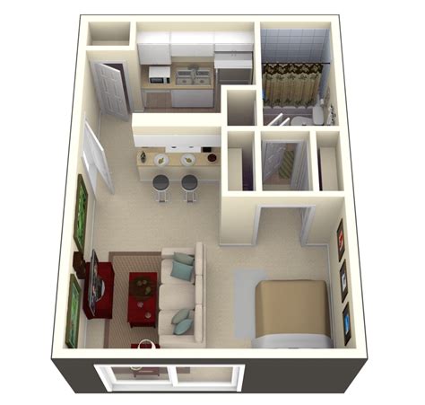 Studio Apartment Floor Plans