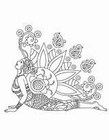Yoga Lineart Coloring Page sketch template
