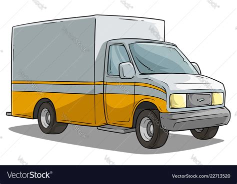 Cartoon freight transportation yellow cargo truck Vector Image