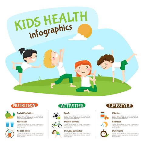 Kids Healthy Lifestyle Yoga Inforgrahic Poster 484683 Vector Art at ...