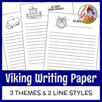 Viking Writing Paper - Vikings, Longhouses & Longships by Curriculum Hound