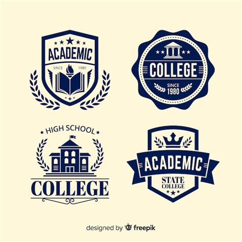 Premium Vector | Flat school logo template collection