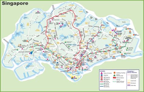 Large transport map of Singapore - Ontheworldmap.com