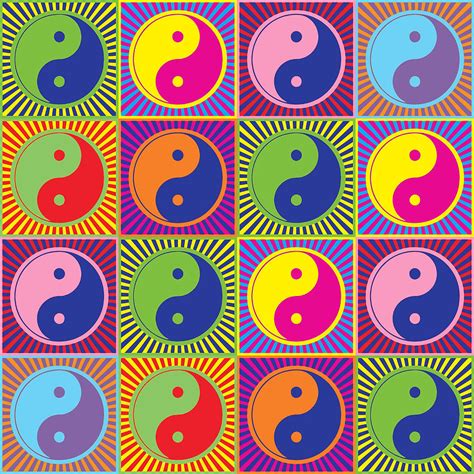 Yin Yang Colorful Pop Art 1 Poster cute Painting by Rose Reynolds | Fine Art America