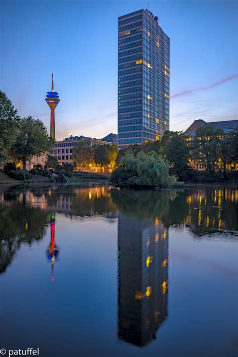 Dusseldorf Skyline reflected during Blue Hour | The Mannesma… | Flickr