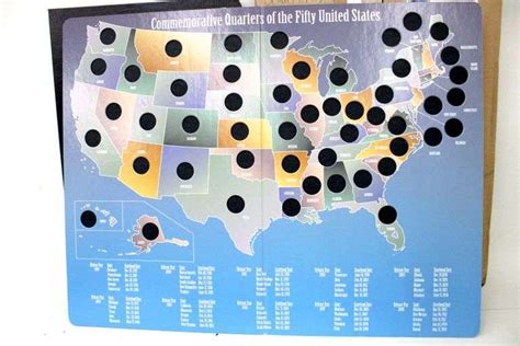 Commemorative Quarters of the Fifty United States Collector's Map - two ...