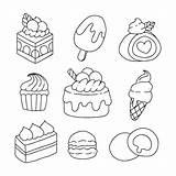 Premium Vector  Hand Drawn Sweet Desserts Coloring Page sketch template