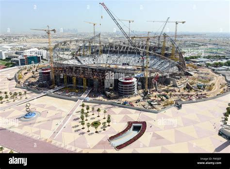 QATAR, Doha, construction site Khalifa International Stadium for FIFA world cup 2022, built by ...