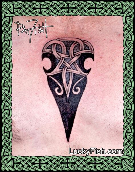 Celtic Crow Skull Tattoo — LuckyFish, Inc. and Tattoo Santa Barbara