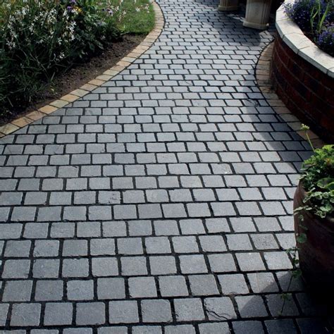 Natural Paving Antique Limestone 'Cobblestone' Ebony Setts | Garden ...