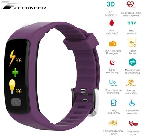 ZEERKEER Fitness Tracker,Smart Bracelet ECG+PPG,Color Screen Activity ...