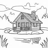 Cozy Log Cabin By The Lake Coloring Page 23213 18317 sketch template