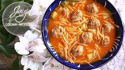 Sopa de Fideo con Albondiguitas Calientita y Llenadora - YouTube | Ground beef recipes mexican ...