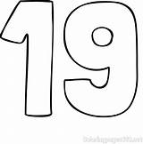 Coloring Page Of Number Nineteen 19 sketch template