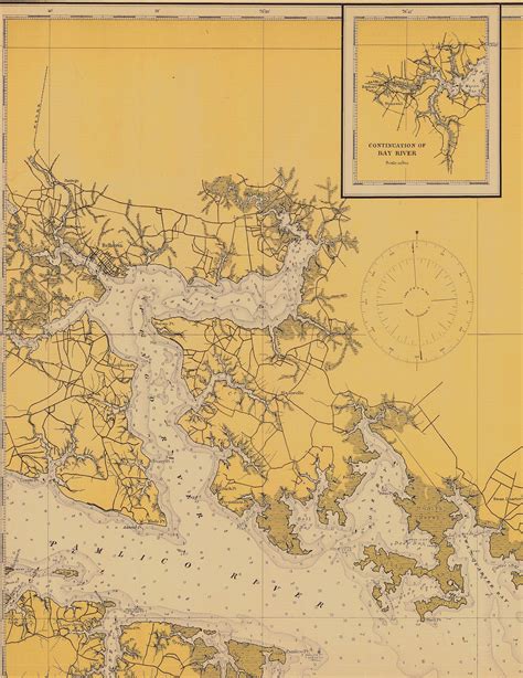 1915 Pamlico Sound Map North Carolina Map Pamlico Map. - Etsy