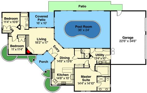 Striking Home Plan with Indoor Pool - 72402DA | Architectural Designs - House Plans