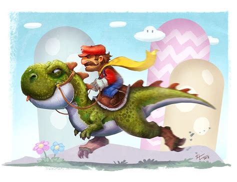 Mario and Yoshi, an art print by Shaun Keenan | Retro gaming art, Yoshi, Art prints