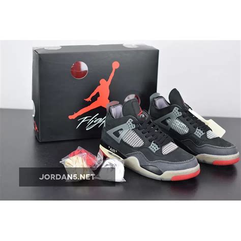 Off-White x Air Jordan 4 Bred #off white bred 4s - jordan5.net