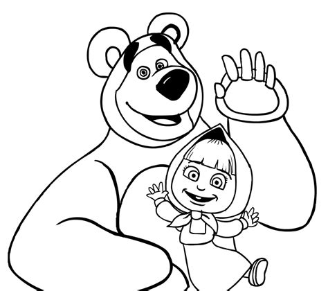 Coloring Masha And The Bear Drawing Coloring Pages