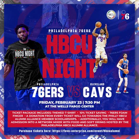 2024 HBCU Night With the Sixers - Philadelphia HBCU Alumni Alliance