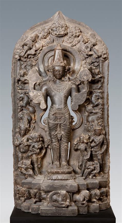 India Stone Stele of Surya, the Hindu sun god. Pala period, 10th-11th ...