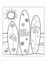 Surfboards On The Beach Of Hawaii Island coloring Page  Download sketch template