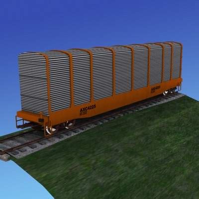 Railroad Auto Carrier - 3D Model by Dreamscape Studios