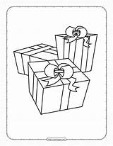 Christmas Gift Boxes Coloring Page sketch template