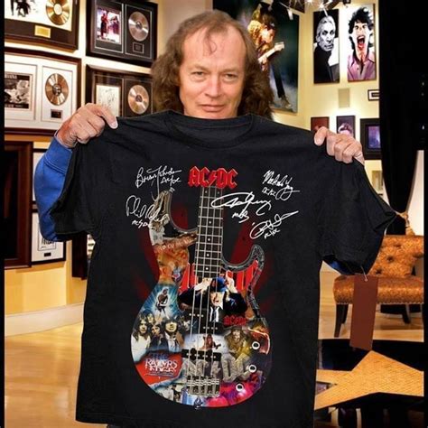 Ac Dc Guitar Band Member Images Signed Gift for Fans T-Shirt | T shirts s, T shirts for women ...