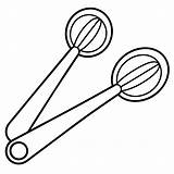 Measuring spoons coloring Page Outline book Line Art  sketch template