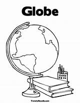 Globe Coloring Sheet Pages sketch template