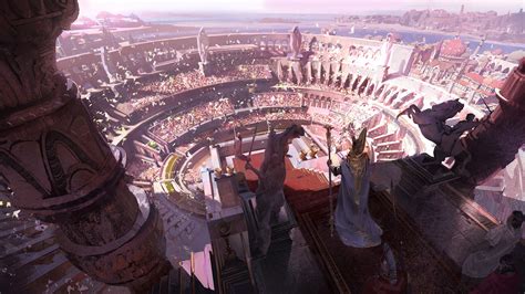 ArtStation, fantasy art, guards, fantasy city, artwork, fantasy architecture, Colosseum, HD ...