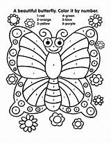 color By Numbers Worksheets Butterfly  K5 Worksheets Color Number sketch template