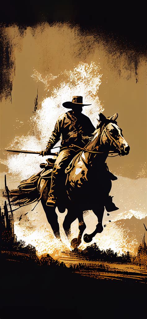 Cowboy Brown Art Wallpaper - Cowboy Aesthetic Wallpaper iPhone