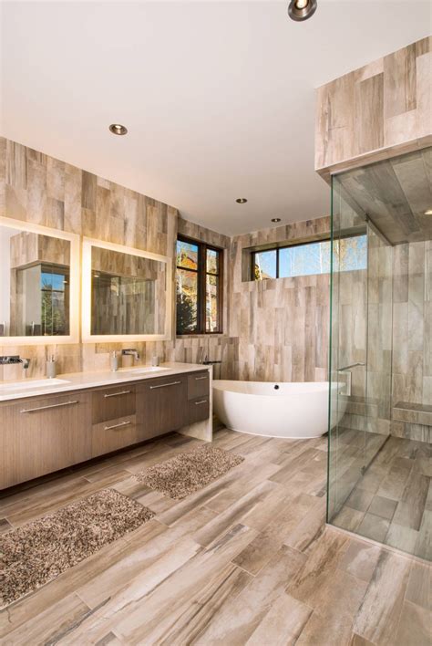 15 Wood Tile Showers For Your Bathroom | Wood tile bathroom, Bathroom design wood, Wood tiles design