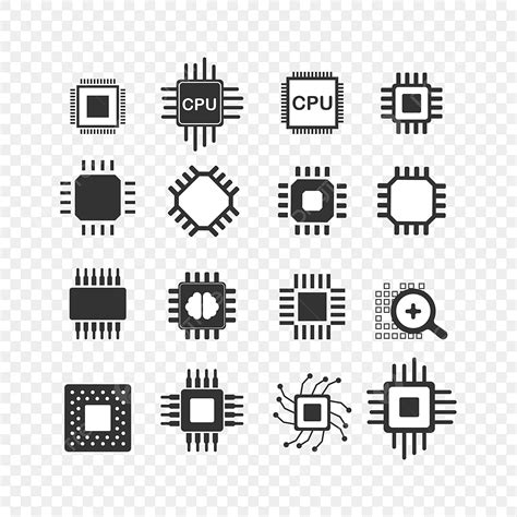 Chip Computer Cpu Vector Hd PNG Images, Electronic Computer Cpu Chip Icons Set, Computer Icons ...