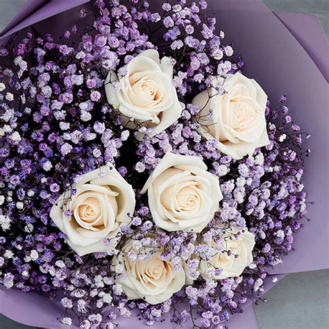 Purple Baby's Breath Flower Bouquet - China Flower Delivery - Rén Gifts