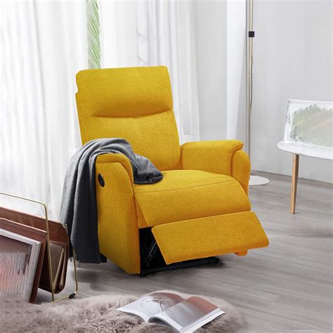 Amazon.com: GEEVIVO Push-Button Power Recliner Chair, Breathable Fabric ...