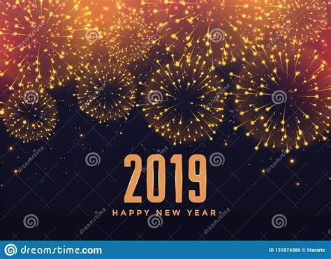 2019 Happy New Year Fireworks Background Stock Vector - Illustration of ...