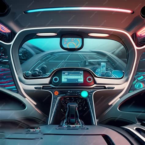 Premium AI Image | Ai generated driverless car interior with futuristic dashboard for autonomous ...