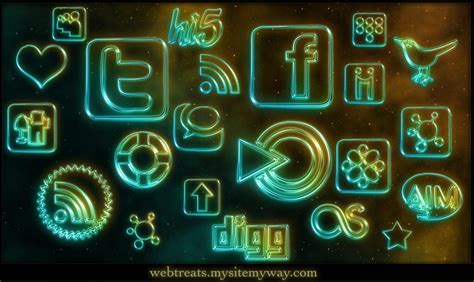 108 Glowing Neon Social Media by WebTreatsETC on DeviantArt