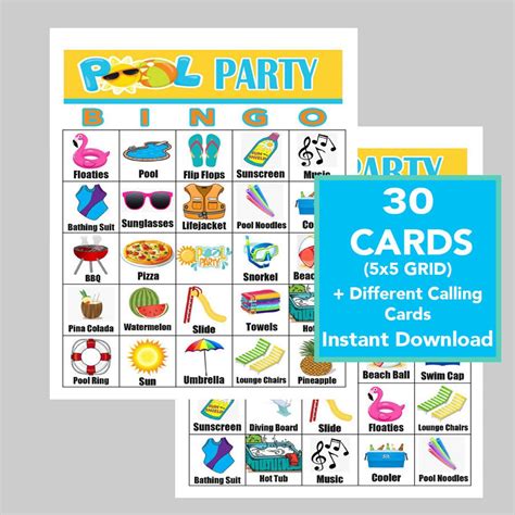 Pool Party Pool Party Games Instant Digital Download - Etsy