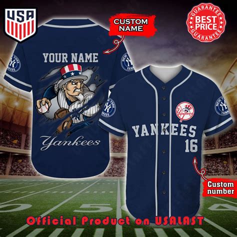 New York Yankees Mascots MLB Personalized Name Number Baseball Jersey