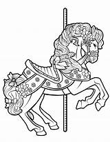 Carousel Horse Coloring Page / Digital Download Animal  sketch template