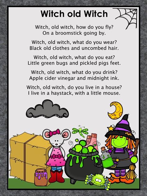 Free Witch, Old Witch Sample Halloween US | Halloween poems for kids, Halloween poems, Halloween ...