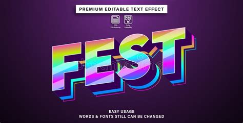 Text Effect with Examples of Fest Writing Stock Vector - Illustration of calligraphy, lettering ...