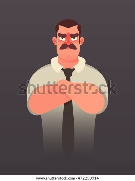 Funny Cartoon Character Angry Boss Colorful Stock Vector (Royalty Free ...